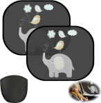 Artguts 2 x p&auml;ikesekaitsega auto beebi uv-kaitsega, auto akna p&auml;ikesesirm, p&auml;ikesevari lastele, p&auml;ikesevari laste autoakendele armsate loomamotiividega (elevandid)