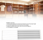 Kapi pinge riiul, laiendatav, reguleeritav, naelavaba organiseerija kapi jaoks, kapi vahesein, hoiuriiul garderoobi jaoks (75-120cm), vaikimisi