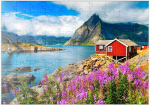 Mypuzzle Typical Red Fishing Houses in a Harbour on the Lofoten, Norway - Premium 100-osaline pusle - Mypuzzle Special Collection by Puzzle Galaxy