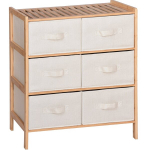 Vannitoakapp, Begryf, SRB32, 66x35x79 cm, bambus, valgete sahtlitega