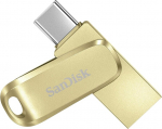 Sandisk ultra dual drive luxe usb type-c m&auml;lupulk nutitelefoni jaoks 512 gb (mobiilne m&auml;lu, usb 3.2 gen 1, p&ouml;&ouml;rlev disain, 400 mb/s lugemiskiirus, usb-m&auml;lupulk, automaatne varundamine) kuldne
