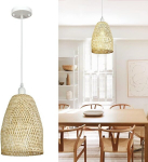 Depuley retro bambusest punutud rippvalgustid, k&auml;sitsi kootud laelamp, maal&auml;hedane ripplamp, E27 ripplamp, koridori magamistoa elutoa valgustuse rippvalgusti s&ouml;&ouml;gitoa dekoratiivne lamp