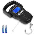 Flintronic Digitaalsed pagasikaalud 75 kg valgustusega Lcd-ekraaniga, elektroonilised digitaalsed kalakaalud, k&auml;eshoitavad kaalud, integreeritud m&otilde;&otilde;dulint, taara funktsioon, 2 Aaa patareid