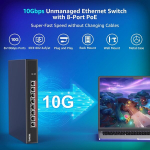 Yuanley 8 pordi 10g Poe haldamata l&uuml;liti, 8 x 10g Base-t Poe porti, Ieee802.3af/at, 110w sisseehitatud toide, &uuml;hildub 1g/2.5g/5g/10g, metallkorpus, rackmount/seinale paigaldatav 10gbe v&otilde;rgul&uuml;liti