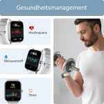 Tensky naiste nutikell telefonifunktsiooniga 1.8 tolline meeste nutikell alexaga, s&uuml;dame l&ouml;&ouml;gisageduse spo2 stressi une j&auml;lgimise kell, 110 spordirežiimi ip68 veekindel sammulugeja kell android ios valge