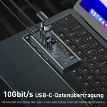 Pulwtop usb c jaotur toiteplokiga, 7 pordiga usb c kuni c jaotur pd 20 w v&auml;ljundlaadimise ja 10 gbit/s 3.2 pordiga usb-c jaotur andmeedastuseks ja laadimiseks (ei toeta videot)