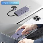 Usb c adapteri dokk, usb c adapteri hub, usb 3.0 hub, kaasaskantav usb 3.0 hub, 6 in 1 usb c adapter vga, hdmi, kahe usb 3.0, sd/tf kaardilugejaga s&uuml;learvutile, windows s&uuml;steemidele