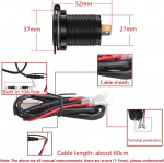 Cesfonjer usb autolaadija, 2 porti veekindel type c + qcpd sinine led 3.1a kiirlaadimine 12v-24v erinevatele autot&uuml;&uuml;pidele