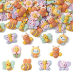 Ipotkitt 100 tk lille, mesilase ja liblika l&auml;bipaistmatud vaigust kabo&scaron;onid, lamedad tagused, lima ripatsid scrapbooking ehete valmistamise tarvikud - 17&ndash;22 * 16&ndash;23,5 mm