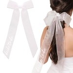 Pruudi peav&otilde;ru, pruudi lipsud juuksepaelad, pruudi juukseklamber valge, lipsuga t&uuml;llist juukseaksessuaarid, peav&otilde;ru tulevasele pruudile, poissmeestepeoks ja jga kaunistuseks