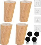 Goomp 4 tk 15 cm m&ouml;&ouml;blijalad, puidust m&ouml;&ouml;blijalad, tammepuidust koonilised jalad toolidele, diivanitele, vooditele, kappidele, ku&scaron;ettidele, tugitoolidele