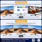 Kvm l&uuml;liti 3 monitorile 2 arvutile 4k@144hz 8k@60hz, displayport + hdmi usb3.0 kvm l&uuml;litid 4 usb 3.0 pordiga, juhtmega pult, toiteplokk ja usb 3.0 kaabel kaasas
