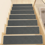 Trepiastmed puidust treppidele, trepimatt, 15 tk, 76 x 20 cm, libisemiskindlad vaipkatted libisemiskindla kummikattega, eemaldatavad, pestavad trepivaibad lastele, eakatele, lemmikloomadele