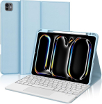Jademall Klaviatuur Ipad Pro 11 - Juhtmevaba klaviatuur puuteplaadiga Ipad Pro 11 5. p&otilde;lvkonna 2024 jaoks, kaitse&uuml;mbris pliiatsi hoidjaga, Qwertz saksa