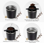 Korduvkasutatav kohvifilter, roostevaba teras, kohvifiltri hoidja, kokkupandav kohvifilter, matka kohvifilter, p&uuml;sikohvifilter, filterpaberit pole vaja, lihtne kaasas kanda