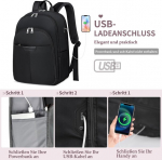 Newhey naiste s&uuml;learvuti seljakott 15.6 tolli reisinaiste seljakotid usb laadimispesaga vett h&uuml;lgav arvuti naiste p&auml;evaseljakott, must, seljakotid