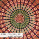 Peacock Mandala seinavaip, 182.9 cm kuldne roheline &uuml;mmargune laudlina hipi seinakaunistus trippy seinavaibad boheemlaslik boho voodipesu india k&auml;sit&ouml;&ouml; puhas puuvill
