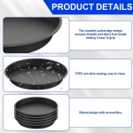 6 &uuml;mmarguse pitsaaluse komplekt, 20 cm roostevabast terasest pitsa k&uuml;psetusplaat, pitsa k&uuml;psetuskomplekt, mis on valmistatud kaetud s&uuml;sinikterasest, must pitsa k&uuml;psetusplaat, mittetoksiline ja tervislik, kergesti puhastatav ja n&otilde;udepesumasinas pestav