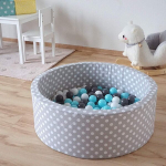 Knorrtoys 56766 pallikomplekt, ligikaudne l&auml;bim&otilde;&otilde;t 6 cm, 300 kreemikat / halli / helesinist palli