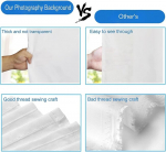 Bonvvie foto taust valge 3 x 3 m, kokkupandav fotograafia taust musliin foto video stuudio, tv, zoom, youtube, online kohtumiste jaoks