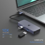 Ootday Usb C jaotur, Hdmi adapter Chromebookile, 6 in 1 Usb C splitter Lan-iga s&uuml;learvutile, Sd/tf kaardilugeja, 100 W Pd, Surface Pro 8 ja teistele