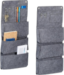 Relaxdays rippuv hoiukorraldaja, 2 tk komplekt, 4 sektsiooni, 2 konksu, k x l: 65 x 30 cm, vannituppa, esikusse, kontorisse, rippuv organiseerija, vilt, hall
