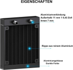 Cldiy vesijahutuse radiaator, 12 toruga alumiiniumist soojusvaheti toruga Pc Cpu arvuti vesijahutuss&uuml;steemile Dc12v 120mm