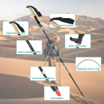 Gaethra teleskoopilised matkakepid 110-130 cm, reguleeritavad kepik&otilde;nnikepid 4 paari kummist puhvriga, alumiiniumist matkakepid, kokkupandavad matkakepid matkamiseks ja trekikinguks