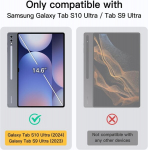 Jetech &uuml;mbris samsung galaxy tab s10 ultra/tab s9 ultra 14.6 tollisele tahvelarvutile, s pen hoidjaga, &otilde;huke folio-alus, tahvelarvuti kaitse&uuml;mbris, mitme nurga vaade (burgundia punane)