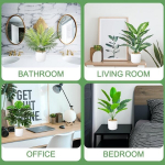 Lighterday 40 cm kunsttaim 4 potis kunsttaimedega potis, roheline v&otilde;ltsitud taim kunsttaimed nagu p&auml;ris dekoratiivsed v&otilde;ltsitud taimed plasttaim elutuppa magamistuppa vannituppa kontorisse