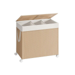Pesukorv, SONGMICS HOME LCB601N01, 66.5 x 37.5 x 65 cm, looduslik beež-matt valge, Pesukorv, SONGMICS HOME LCB601N01, 66.5 x 37.5 x 65 cm, looduslik beež-matt valge