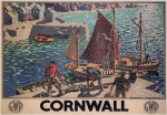 The Art Stop Reis Sadam Paat Kalap&uuml;&uuml;k Cornwall Raudtee Gwr Uk Reklaamraamiga Prindi F12x6789