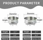 Andiker roostevabast terasest koerakauss 2-in-1 14 cm ja 16 cm 2 rippuvat kaussi koertele koos klambrihoidjaga kinnitamiseks (6,5 cm s&uuml;gavus)