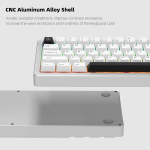 Lqxq Sk71 68% mehaaniline klaviatuur, bluetooth 5.0/2.4ghz Juhtmevaba/usb-c kaabel, alumiiniumist Cnc m&auml;nguriklaviatuur, hot-swappable, Rgb 14 Mac/win jaoks, h&otilde;bedane