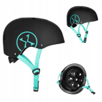 Laste kiiver jalgrattale, rulluiskudele, reguleeritav must-sinine, suurus L (58-61 cm)