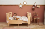 Meyco Baby voodipesukomplekt Ikat v&otilde;revoodile (hingav materjal, 100% puuvillane tekikott + padjap&uuml;&uuml;r, masinpestav ja kuivatatav, 100 x 135 cm) liiva/iirise v&auml;rvi