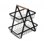 Kahekorruseline puuviljakorv MetalStack