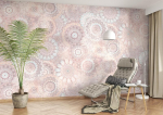 Rasch tapeet 362961 - fototapeet fliiselkangal roosade, helesiniste ja kreemikate lillemustritega kollektsioonist Magicwalls - 2.65 m x 3.71 m (pikkus x laius)