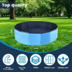 Kimigo koerte bassein suurtele ja v&auml;ikestele koertele, 120 x 30 cm, kokkupandav bassein, pvc bassein, laste ja koerte aerutamisbassein, koerte aerutamisbassein, lemmiklooma lastebassein, libisemiskindel kaasaskantav