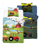 Voodipesu Pimedas helendav 140x200 punane talutraktor