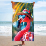 Rannavannir&auml;tik XXL 100x180 SUMMER Flamingo m&uuml;tsi ja prillidega