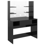 meigilaud LED-tuledega, 100x40x135 cm, s&auml;ravmust CFE1365102