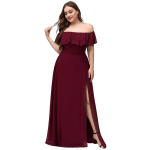 Naiste off-shoulder maksikleit Saitdress, punane
