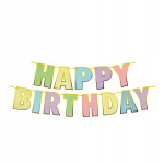 Happy Birhday s&uuml;nnip&auml;eva girland v&auml;rviline paber seina kaunistamiseks 5m 1tk, Laimingo Birhday gimtadienio girlianda spalvinga popierinė sienų apdaila 5m 1 vnt.