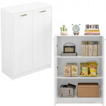 Office loft 2-ukseline raamaturiiul koos riiulitega avar vabalt seisev valge 108 cm