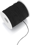 Elastne n&ouml;&ouml;r helmestele, 1 mm x 100 m elastne niitn&ouml;&ouml;r, helmen&ouml;&ouml;r, makramee n&ouml;&ouml;r, elastne riba isetehtud kaelakee k&auml;ev&otilde;ru ehete valmistamiseks - must