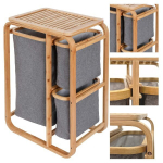 Bambusest pesukorv Suur kolmekambriline hall XL