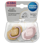 CANPOL Rinnapiim Silikoonist rahustav s&uuml;mmetriline 6-18 kuud KULD roosa 2 tk