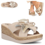 Naiste nahast platvormi elegantsed mugavad beežid Filippo flip-flops 36 37 38 38 39 40 41