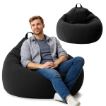 AD.CON papukott ECO t&auml;idisega Puff relax tugitooli istmepadi p&otilde;randapadi 120x120x60cm 350L must